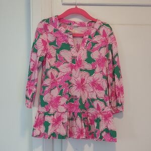 Lilly Pulitzer Kids Dress in Pink and Green Floral